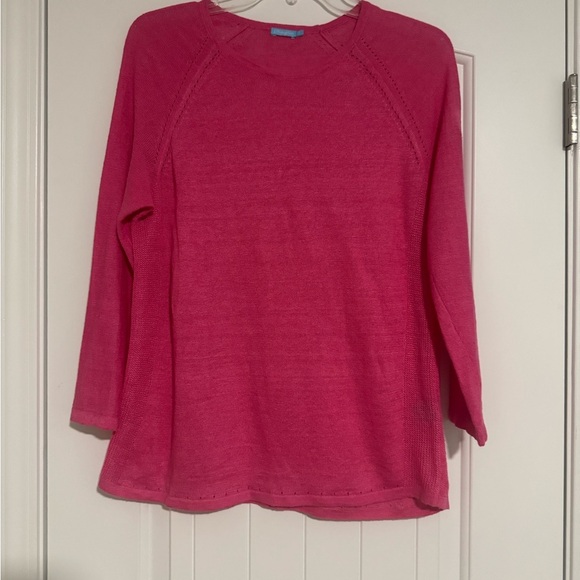J. McLaughlin linen Pink light knit long sleeve sweater Size Small - Picture 1 of 4